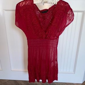 BCBGMaxAzria Sheer Lace Tank